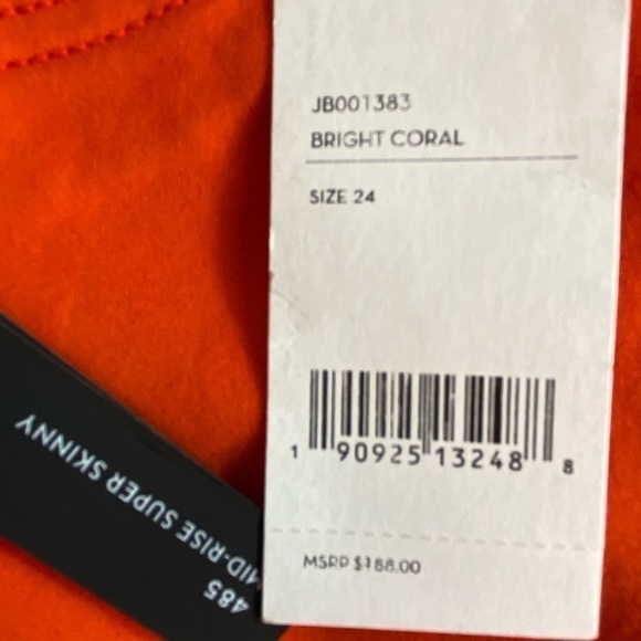 Reworked Straight Leg Orange Vintage Fabric Jeans - Picture 2 of 7